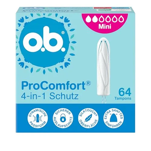 o.b. ProComfort mini 4-in-1 Schutz Tampons, 1 x 64 Stk von o.b.