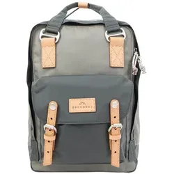 Doughnut Macaroon Euro 16 - Rucksack 38 cm in grau und dunkelgrau - Tagesrucksack mit geräumigem Hauptfach, wasserabweisendem Material und gepolstertem Laptopfach für Geräte bis 14''. Verstellbare Schultergurte sorgen für hohen Tragekomfort.