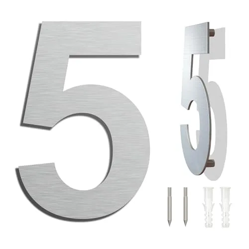 Edelstahl Hausnummer 5