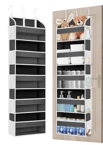 TAHAVICE Hängeorganizer Tür mit 5 Fächern, Tür Organizer Faltbar und Platzsparend, Camping Organizer Hängend, Hängeregal Bad, Hängeaufbewahrung für Kinderzimmer, Hängeregal Aufbewahrung Badezimmer
