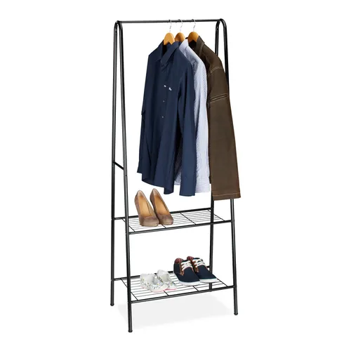 Kleiderständer mit Ablage aus Metall – Standgarderobe - Kleiderständer aus robustem Stahl, ideal für den Flur. Mit praktischer Ablage und modernem Design – perfekt für jeden Raum!