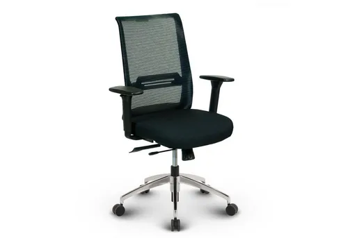 Versee Bürostuhl Schreibtischstuhl Tanda Stoff/Mesh Schwarz - ergonomisch, bis 150kg (Drehstuhl für Home Office und Büro), Atmungsaktiv, höhenverstellbar, gepolstert, Synchronmechanik