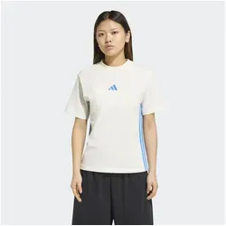 adidas ESSENTIALS 3-STREIFEN T-Shirt weiß M (38/40) - Sportliches T-Shirt aus 100% Baumwolle für optimalen Tragekomfort. Maschinenwaschbar und mit geradem Abschluss. Ideal für Freizeit und Sportaktivitäten.