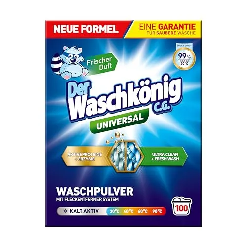 Der Waschkönig C.G. Universal Waschpulver 100 Waschladungen 6 kg – Effektive Reinigung für Weiße und Bunte Wäsche