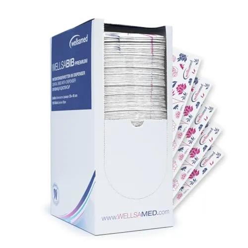 wellsamed Patientenservietten 125 Stück im Dispenser 3-lagig 33 x 45 cm Arbeitsplatzabdeckungen Kosmetik Tattoo Studios Praxis (Blumen)