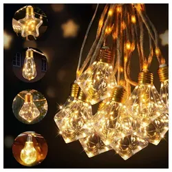 SALCAR Solar Lichterkette Aussen Vintage Hanfseil