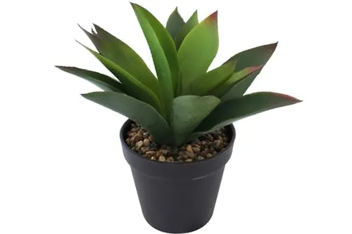 DESIGN DECORATION Künstliche Aloe Vera im Topf mit Steindeko Höhe 22 cm Pflanze grün