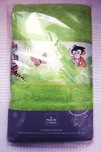 Möve for Frottana 2-teiliges Kinderset Waschhandschuh 15 * 21 cm & Kinder Handtuch 50 * 80 cm