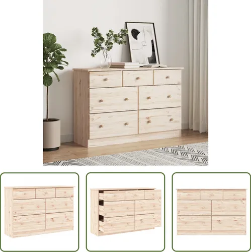 The Living Store Kommode ALTA 112x35x73 cm aus Kiefernholz