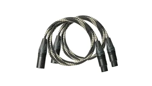 Pro-Ject Connect it Line DS XLR, Hochwertiges Audiokabel mit OFC-Kupferleiter und versilberten Steckern (0,82m)