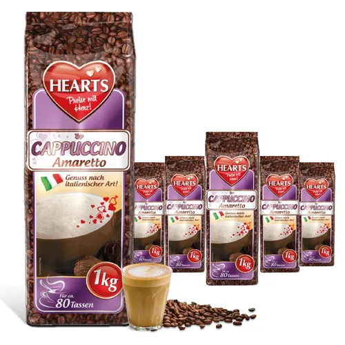 HEARTS Cappuccino Amaretto 5 x 1kg Großpackung von HEARTS