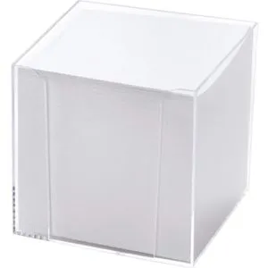 folia Zettelbox transparent inkl. 700 Notizzettel weiß - Notizzettelblöcke und -Spender, praktische Zettelbox für schnelle Notizen mit 700 weißen Zetteln, ideal für den täglichen Gebrauch.
