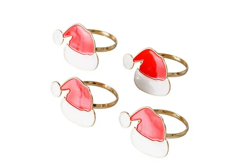 BOLTZE GRUPPE GmbH Serviettenring TIPSY, Metall, (4er-Set), mit festlichem Motiv