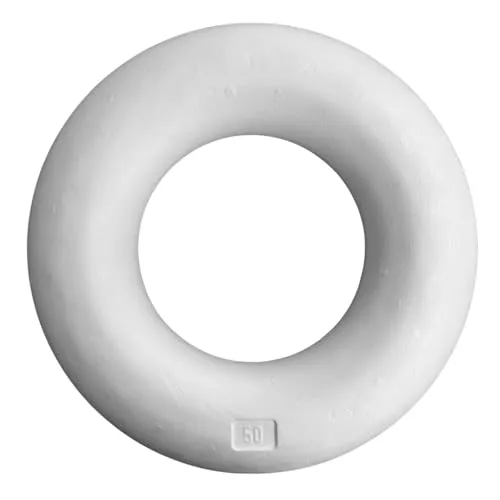 naninoa Styropor-Ring Ø 50cm Vollmaterial. 1 Stück. Halbring Styroporring Kranz Bastelmaterial Adventskranz