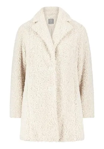 Betty Co Damen Plüschjacke mit Reverskragen Cream