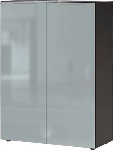 MID.YOU Schuhschrank GENOVA - Modernes Design für Ihr Zuhause - Schuhschrank in elegantem Graphit mit Silbergrau-Dekor, bietet Platz für Ihre Schuhsammlung und sorgt für Ordnung im Eingangsbereich.