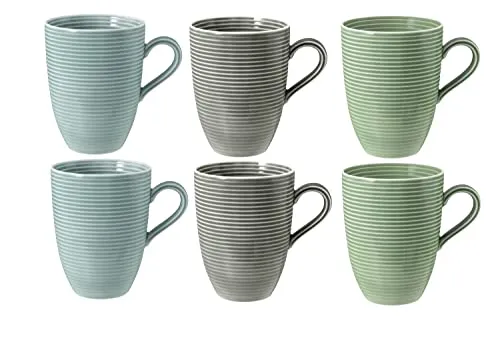 Seltmann Weiden Beat Becher mit Henkel 3 Farben 6er Set