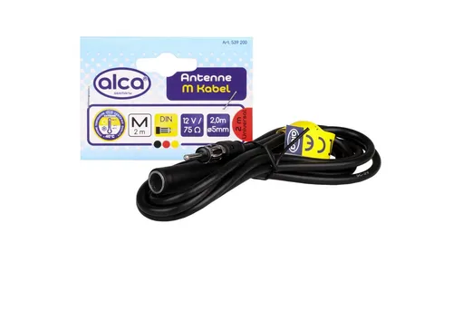 alca Autoradio DIN Antennen-Verlängerungskabel 2 m Koax Adapter & Stecker Verlängerungskabel, (200 cm)