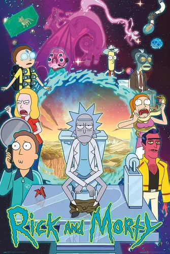 Poster Rick and Morty 4 Maxi Plakat Wandposter für Fan Original 61x91,5 cm