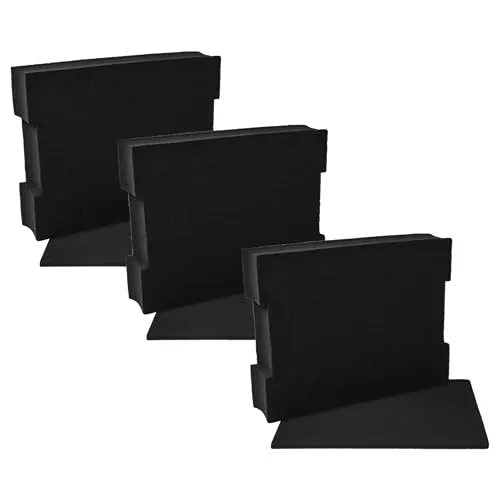 vhbw 3x Schaumstoffeinlage mit Bodenplatte kompatibel mit Sortimo L-Boxx 136 Werkzeugkoffer - Individuell Anpassbar, Schaumstoff Schwarz