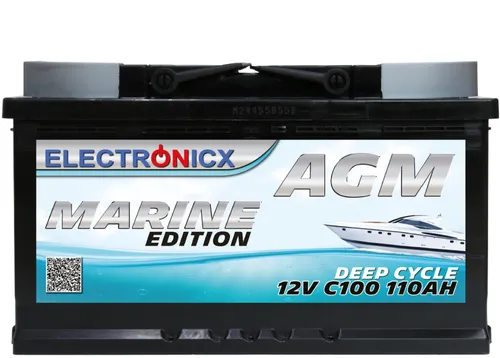 AGM Batterie 110AH Electronicx Marine Edition Boot Schiff Versorgungsbatterie 12
