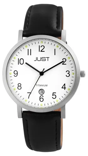 Just Watch Quarzuhr Keenan Titan - Herren 5 ATM mit Echtlederband - Armbanduhren für Herren mit hochwertigem Quarzuhrwerk, 5 bar wasserdicht und allergikerfreundlich dank Echtlederband und Titan-Gehäuse.