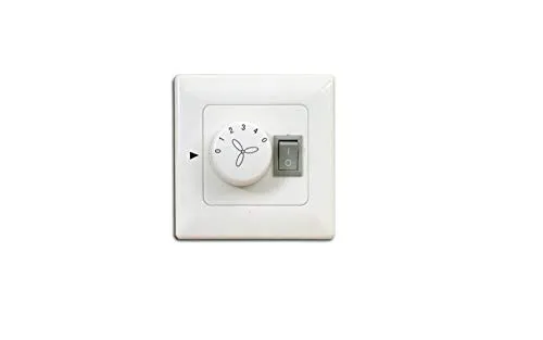 Pepeo Wand-/Stufenschalter für Deckenventilator mit Licht - Smart Home Steuerung für Deckenventilatoren, brummfreie Drehzahlregelung und separater Lichtschalter, passend für gängige Unterputzdosen.