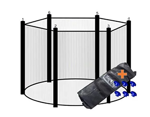 walexo Trampolin Sicherheitsnetz für 6 Stangensysteme (244 cm Ø, Schwarz) - Sicherheitsnetz für Trampoline mit 6 Stangen, bietet optimalen Schutz beim Springen. Hergestellt aus robusten Materialien, ideal für lange Haltbarkeit und Witterungsbeständigkeit. Erhältlich in verschiedenen Größen und Farben.