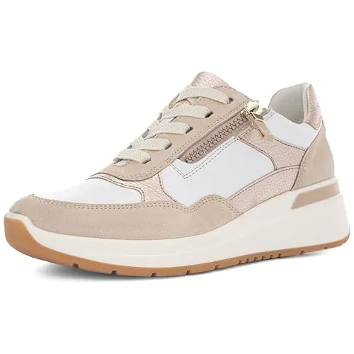 Ara GARDA Keilsneaker - Plateausneaker mit Wechselfußbett in H-Weite beige 43 EU - Sneaker mit 4,5 cm Keilabsatz, atmungsaktivem Innenmaterial und herausnehmbarem Fußbett für optimalen Komfort. Ideal für modebewusste Frauen, die Wert auf Stil und Bequemlichkeit legen.