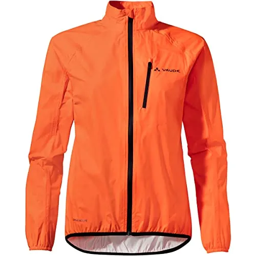 Vaude Damen Drop III Jacke - Leichte & Atmungsaktive Bikejacke in Orange (Größe XS) - Hardshelljacke für Damen, ideal für den moderaten Radsport, bietet optimalen Wetterschutz und hohen Tragekomfort.