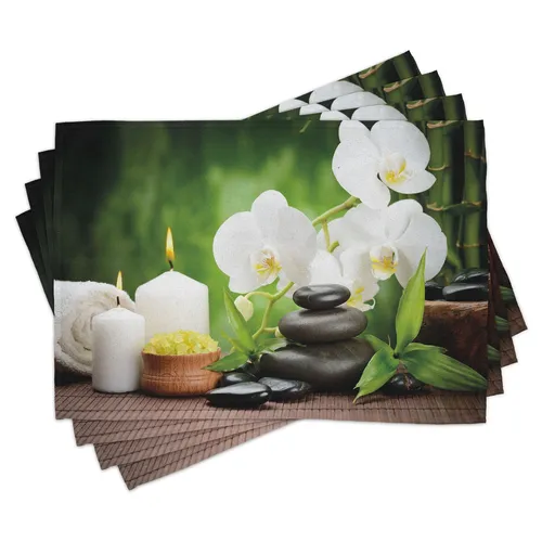 Tischset Platzset 4er Set Steine ​​und Orchideen