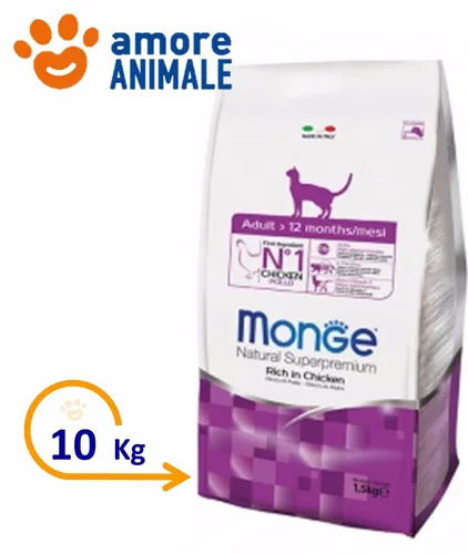Monge Natural Supremium Adult Katze Reicher Huhn, 10 KG