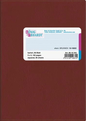 König & Ebhardt Formularblock K&E Geschäftsbuch A6 kariert 96 Blatt flexibel 8616242