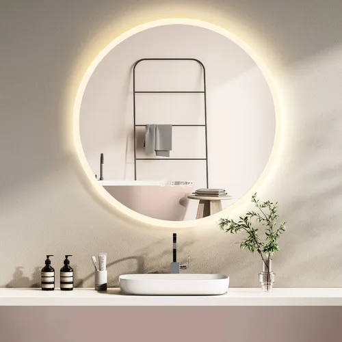 HOKO LED Wandspiegel Rund 80 cm - Modernes Design mit Anti-Fog und Touch-Schalter - Badspiegel mit modernem Design, Antibeschlag-Technologie und wählbarer LED-Beleuchtung. Ideal für Badezimmer, Flur oder Schlafzimmer.