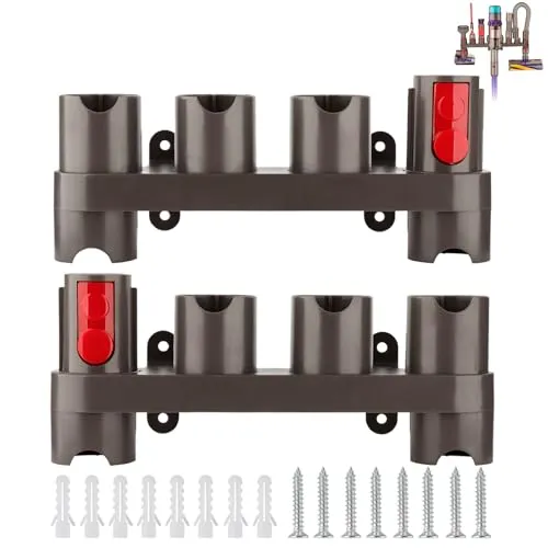 RTop Wandhalterung Zubehörhalter für Dyson Staubsauger - Staubsaugerzubehörsets mit 10 Aufbewahrungsbuchsen für alle Dyson Modelle, sicher und stabil an der Wand montierbar, ideal zur Aufbewahrung und Organisation Ihres Zubehörs.