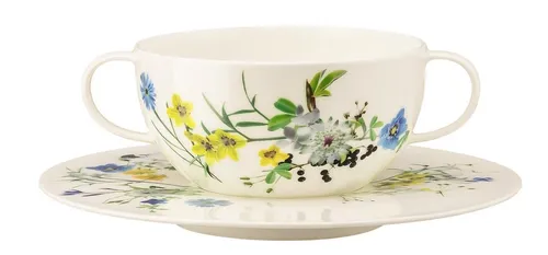 Rosenthal Suppenschale Brillance Fleurs des Alpes Suppentasse 2tlg, Bone China, (Suppentassen)