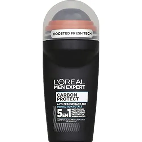 L'OREAL Men Bille 5en1 Carbon Ice Fresh - 50 ml - Körperdeodorant für Männer, 5-in-1 Wirkung für langanhaltende Frische und Schutz, ideal für den aktiven Alltag.