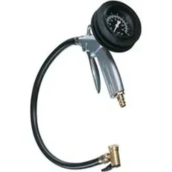 Handreifenfüllmesser airmaster-Standard EWO - Werkzeugzubehör – Kompakter Handreifenfüllmesser in klassischer Pistolenform, aus Aluminium, mit drehbarem Füllschlauch und präzisem Manometer bis 10 bar, ideal für Reifengas.