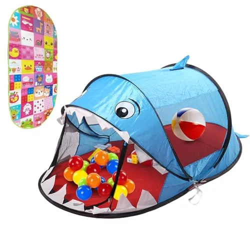 Balakaka Kinderzelt Indoor Spielzelt Kinderzelt, Pop up Spielhaus Kinderzelt182 x 96 x 76cm, Spielzeug Faltbares Kinderspielhaus Zelt Outdoor für Jungen Mädchen Geschenk für 3-8 Jahre, Blau