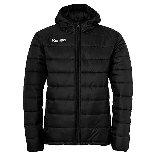 Kempa Puffer Hood Jacket schwarz - 164 - Funktionsjacke mit Kapuze, bietet optimale Wärme und Komfort für Sport und Freizeit.