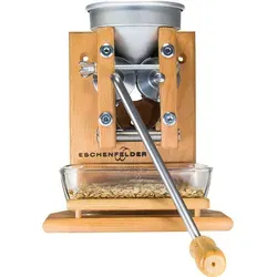 Flockenquetsche Eschenfelder Wandmodell - Aluminiumtrichter, Edelstahlwalzen, 150 U/min für frische Flocken zu Hause