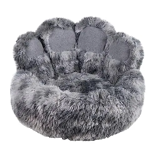 Nobby Komfortbett Paw, rund, grau - Hundebett mit hochwertigem Longplüsch, bietet optimalen Komfort und Unterstützung für Gelenke. Pflegeleicht mit abnehmbarem Bezug, ideal für stilvolle Einrichtung und das Wohl Ihres Haustiers.