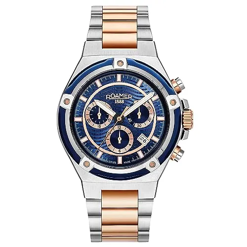Roamer Herren Armbanduhr Tempomaster Chrono 42 mm Armband Edelstahl, 221837 49 45 20