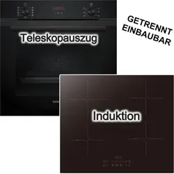 Siemens Backofen Set PKM Induktionskochfeld Schwarz 71 Liter 3D Heißluft Booster Slider Touch