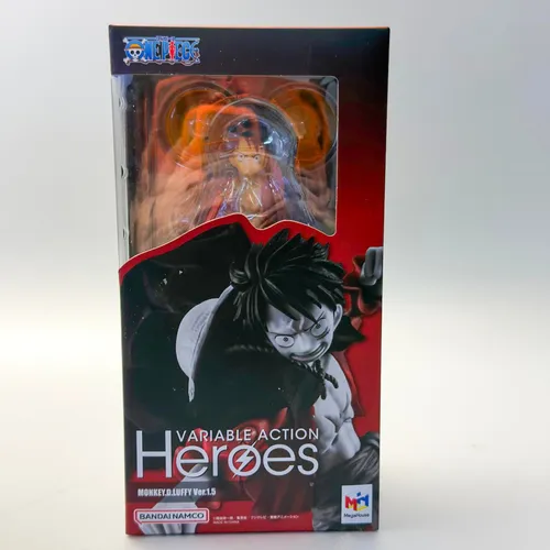Megahouse One Piece Variable Action Heroes - Monkey D. Luffy Ver. 1.5 17 cm - Puppen & Sammelfiguren: Hochwertige Actionfigur von Monkey D. Luffy mit beweglichen Gelenken, ideal für Sammler und Fans der One Piece-Serie.