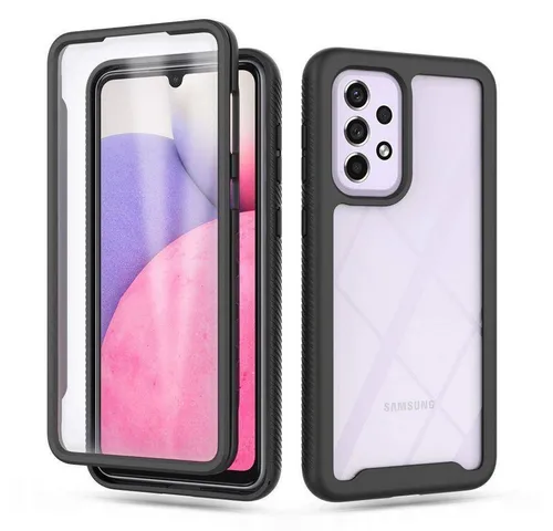 COFI 1453 Handyhülle 360° Rundum Schutz Slim Kunststoff Case mit Schutzglas