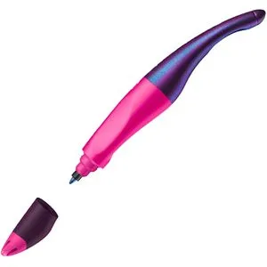 STABILO EASYoriginal Holograph - Ergonomischer Tintenroller für Linkshänder, löschbar in magenta-blau, fördert entspannte Stifthaltung und sauberes Schriftbild