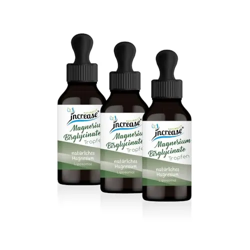 increase NATURALLY Liposomales Magnesium Bisglycinate - 3000mg Tropfen, 180 ml - Mineralstoffe - Hochwertige Tropfen mit 3000mg Magnesium Bisglycinate für optimale Bioverfügbarkeit und Entspannung. Nimm 3, zahl 2 Aktion!