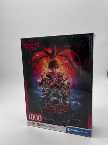 Clementoni 39542 Stranger Things Puzzle 1000 Teile - Buntes Erwachsenenpuzzle mit kräftigen Farben, ideales Geschicklichkeitsspiel für die ganze Familie und perfekte Wanddekoration
