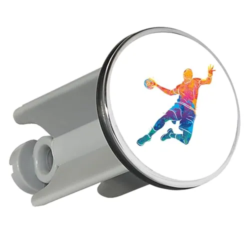 Huuraa Waschbeckenstöpsel Handball Bunte Silhouette Geschenk 4cm für Waschbecken Abflussstopfen Handball Geschenkidee